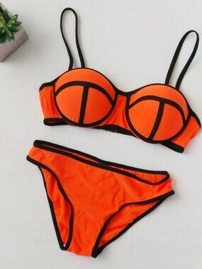 Fabulous Hot See-Me Orange Bikini to Die For
